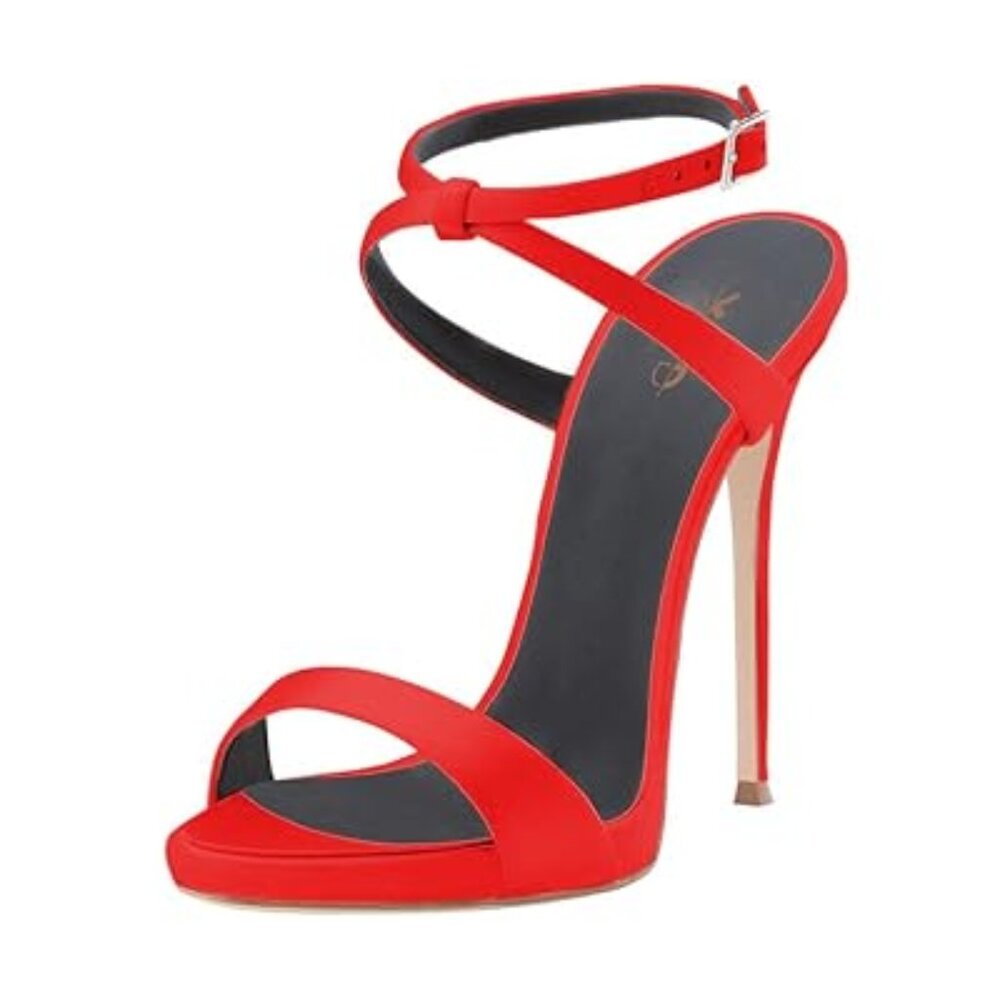 XYD Women Low Platform Open Toe Ankle Strap Sandals High Heel Stilettos Sexy Wra